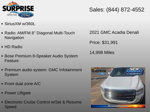 Used 2021 GMC Acadia Denali w/ Denali Technology Package FWD image 20