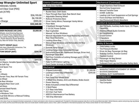 Used 2014 Jeep Wrangler Unlimited Sport w/ Quick Order Package 24S AWD/4WD image 2