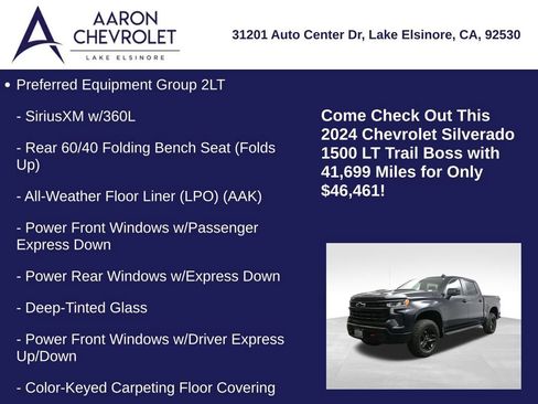 Used 2024 Chevrolet Silverado 1500 LT Trail Boss w/ LPO, Dark Essentials Package image 5