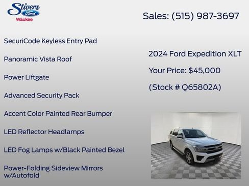 Used 2024 Ford Expedition XLT AWD/4WD image 32