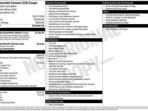 Used 1997 Chevrolet Camaro Z28 w/ Preferred Equipment Group 2 RWD image 5