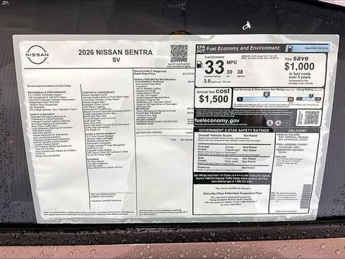 New 2026 Nissan Sentra SV w/ SV Convenience Package FWD image 35