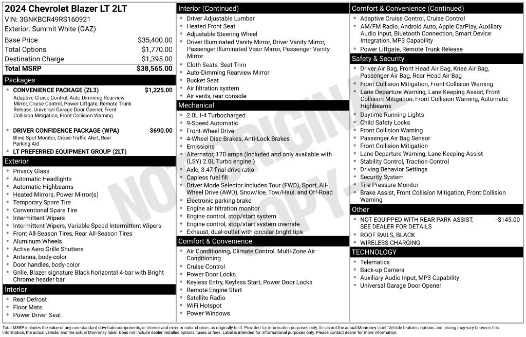 Used 2024 Chevrolet Blazer LT w/ Convenience Package FWD image 6