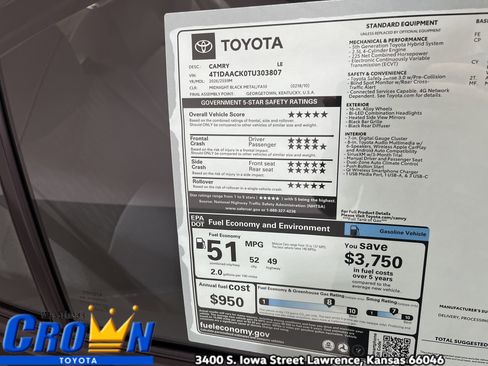New 2026 Toyota Camry LE FWD image 40