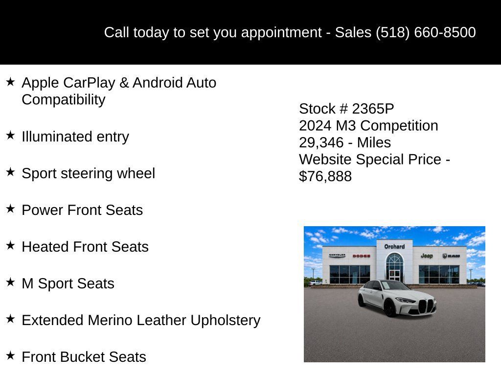 Used 2024 BMW M3 Competition w/ Executive Package RWD image 30