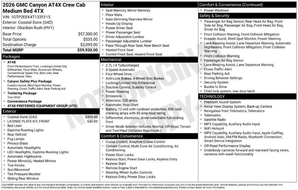 New 2026 GMC Canyon AT4X AWD/4WD image 2