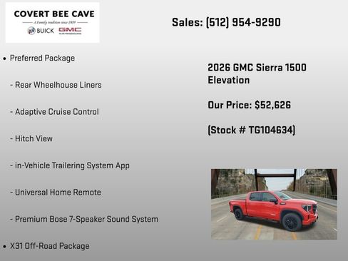 New 2026 GMC Sierra 1500 Elevation w/ Preferred Package AWD/4WD image 30