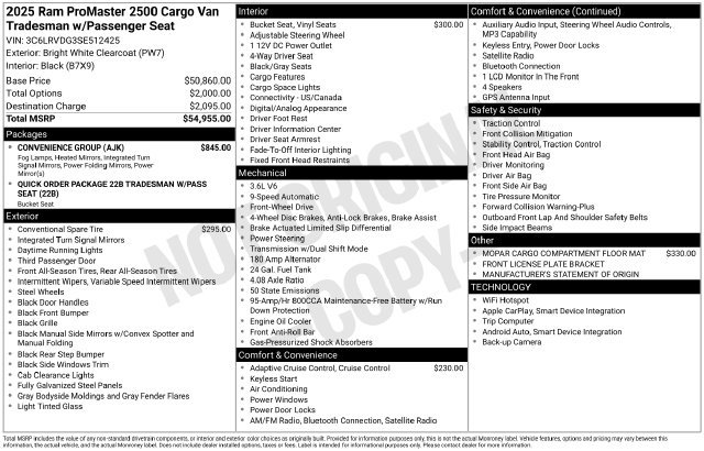 Used 2025 RAM ProMaster 2500 w/ Convenience Group FWD image 30