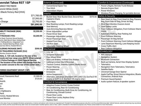 New 2026 Chevrolet Tahoe RST w/ RST Capability Package AWD/4WD image 28