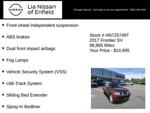 Used 2017 Nissan Frontier SV w/ SV Value Truck Package RWD image 16