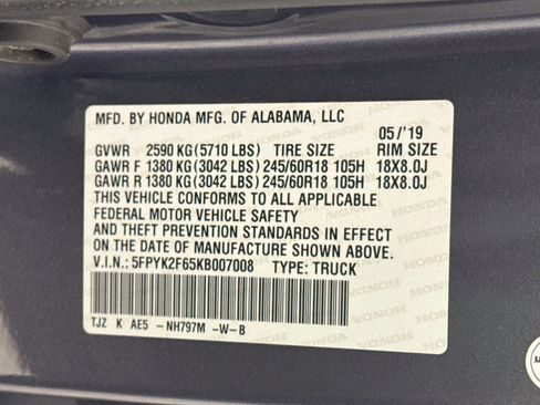 Used 2019 Honda Ridgeline RTL-T image 40