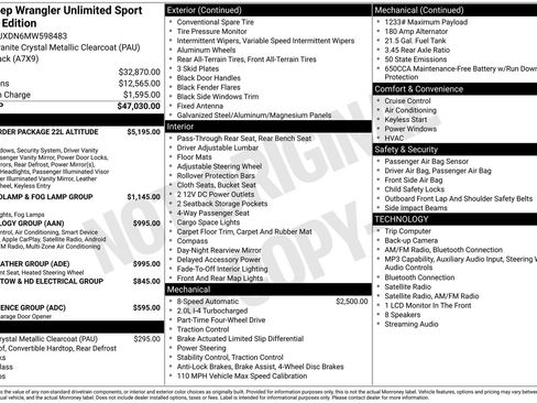 Used 2021 Jeep Wrangler Unlimited Sport AWD/4WD image 41