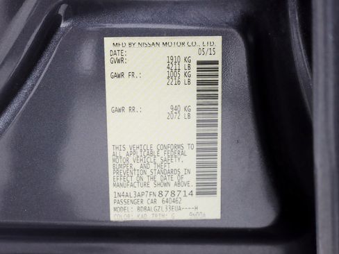 Used 2015 Nissan Altima 2.5 S w/ Power Driver Seat Package FWD image 32