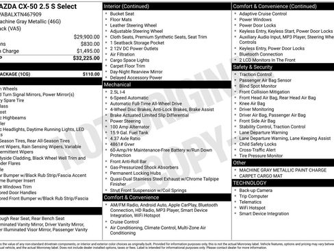 Certified 2026 MAZDA CX-50 AWD 2.5 S w/ Cargo Package image 29