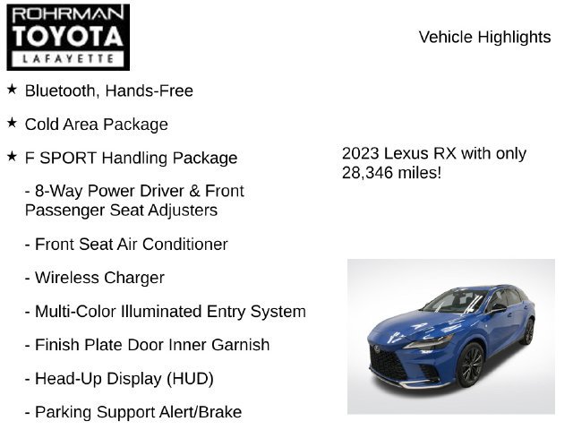Used 2023 Lexus RX 350 F Sport w/ Accessory Package (Z1) AWD/4WD image 8