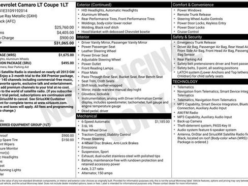 Used 2013 Chevrolet Camaro LT w/ RS Package RWD image 11