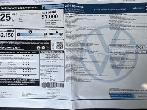 Certified 2024 Volkswagen Tiguan SE AWD/4WD image 21