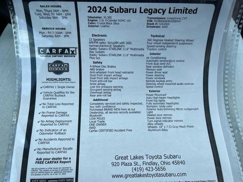 Certified 2024 Subaru Legacy Limited image 27