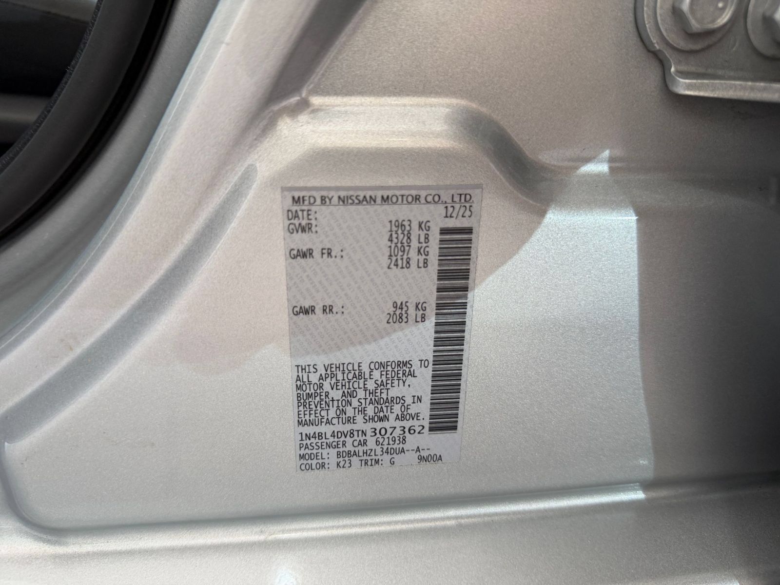 Used 2026 Nissan Altima 2.5 SV FWD image 22