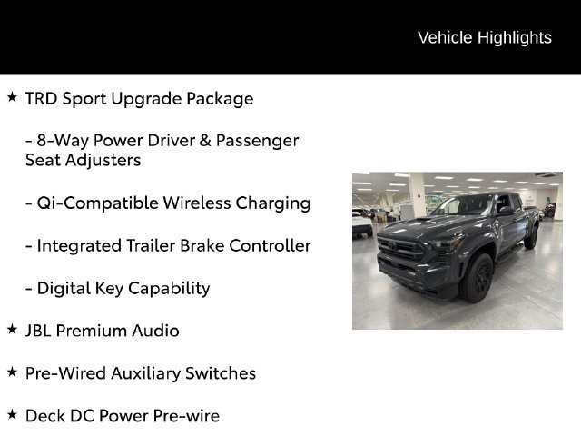 Certified 2024 Toyota Tacoma TRD Sport w/ TRD Sport Upgrade Package AWD/4WD image 8