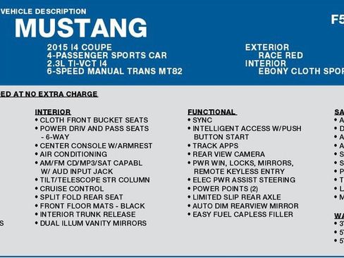 Used 2015 Ford Mustang Coupe w/ Ecoboost Performance Package RWD image 16