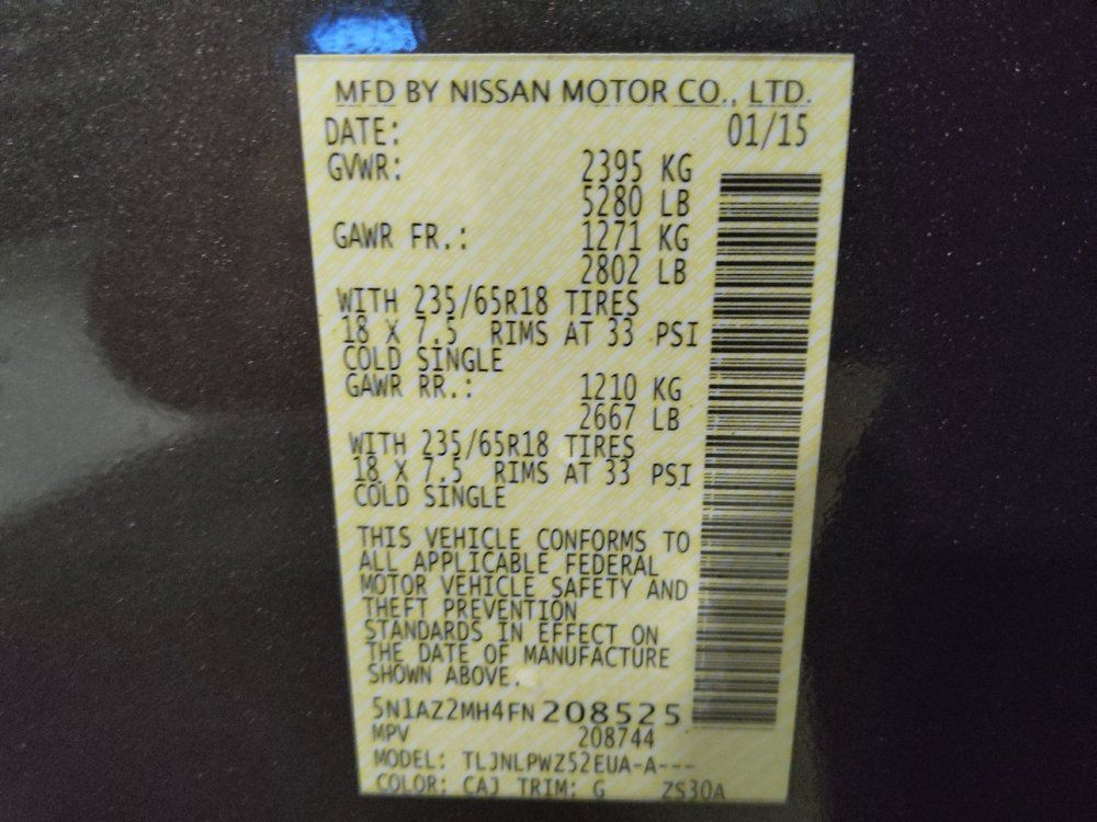 Used 2015 Nissan Murano S w/ Navigation Package AWD/4WD image 33