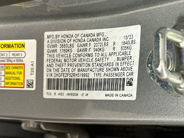 Certified 2024 Honda Civic Sport image 32