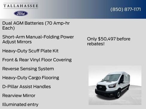 New 2025 Ford Transit 250 148 High Roof Extended w/ Load Area Protection Package image 23