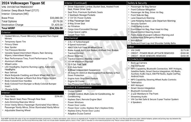 Used 2024 Volkswagen Tiguan SE AWD/4WD image 25