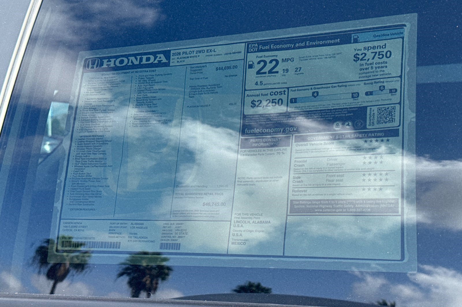 New 2026 Honda Pilot EX-L image 35
