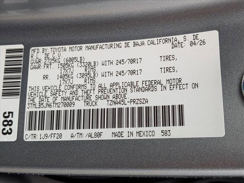 New 2026 Toyota Tacoma SR5 AWD/4WD image 18