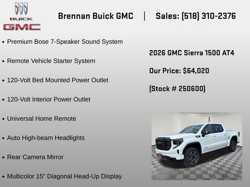 New 2026 GMC Sierra 1500 AT4 w/ Technology Package AWD/4WD image 12