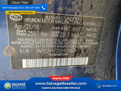 Used 2016 Hyundai Sonata Sport w/ Option Group 1V image 16