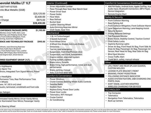 Used 2017 Chevrolet Malibu LT w/ Driver Confidence Package FWD image 3