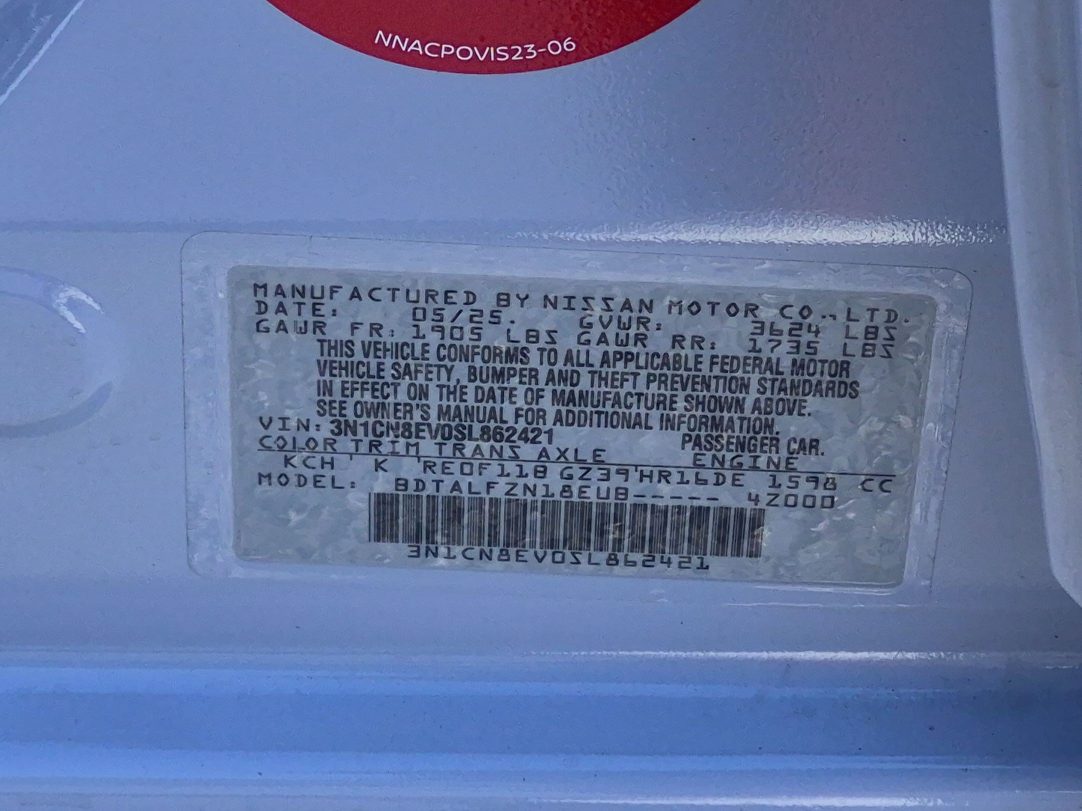 Used 2025 Nissan Versa SV w/ Trunk Package FWD image 36