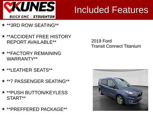 Used 2019 Ford Transit Connect Titanium w/ Titanium Premium Package FWD image 3