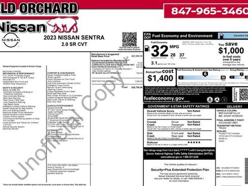 Used 2023 Nissan Sentra SR w/ Electronics Package image 8