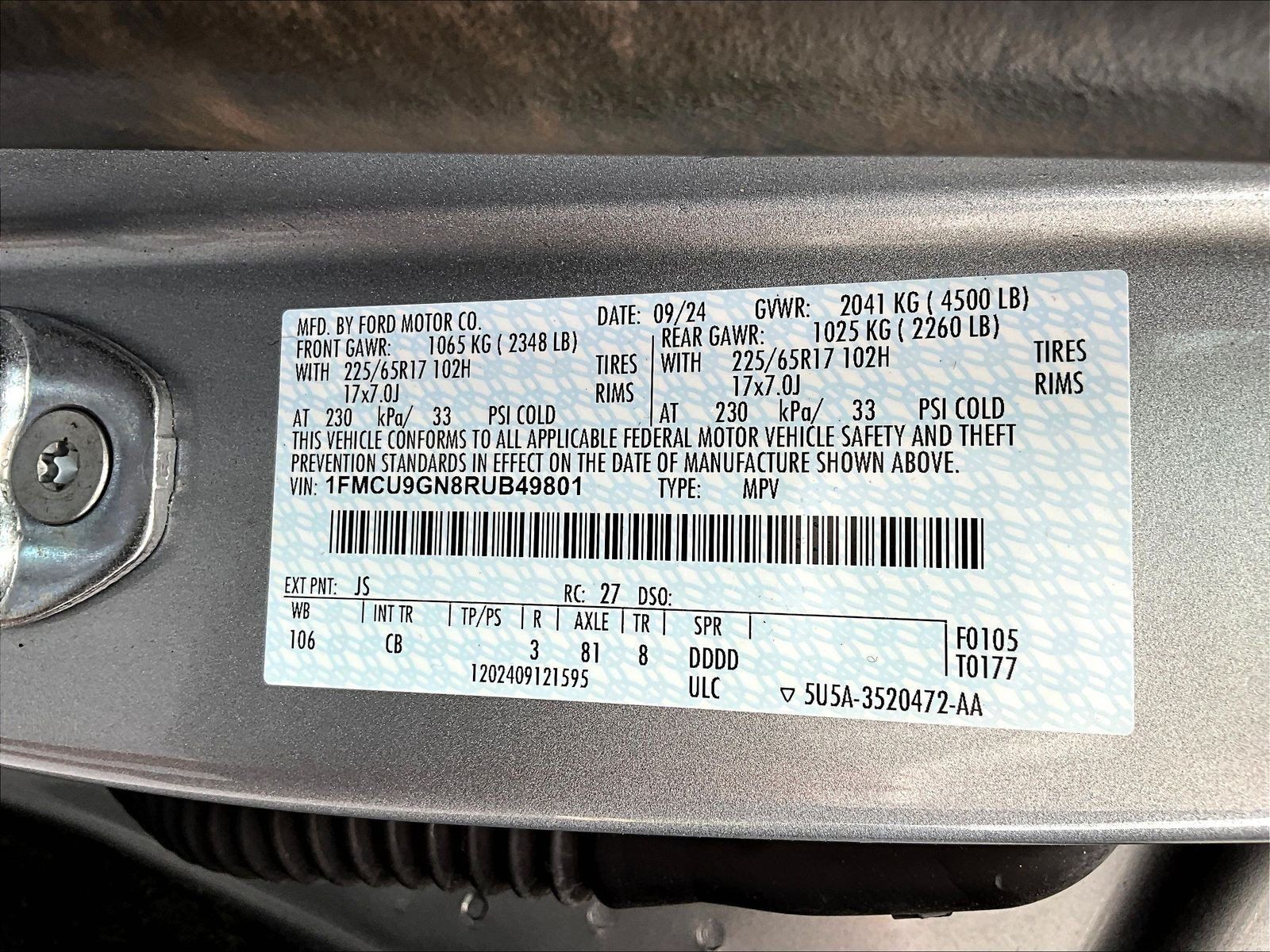 Used 2024 Ford Escape Active AWD/4WD image 22