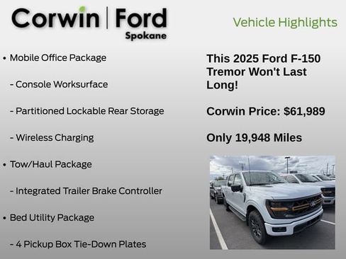 Used 2025 Ford F150 Tremor w/ Mobile Office Package AWD/4WD image 6