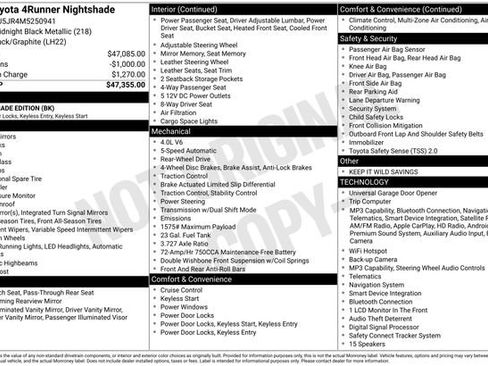 Used 2021 Toyota 4Runner Nightshade RWD image 4