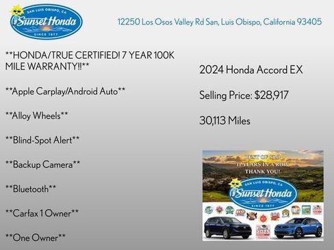 Used 2024 Honda Accord EX image 2