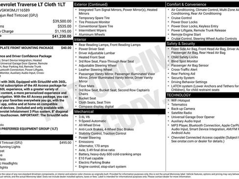 Used 2021 Chevrolet Traverse LT AWD/4WD image 35