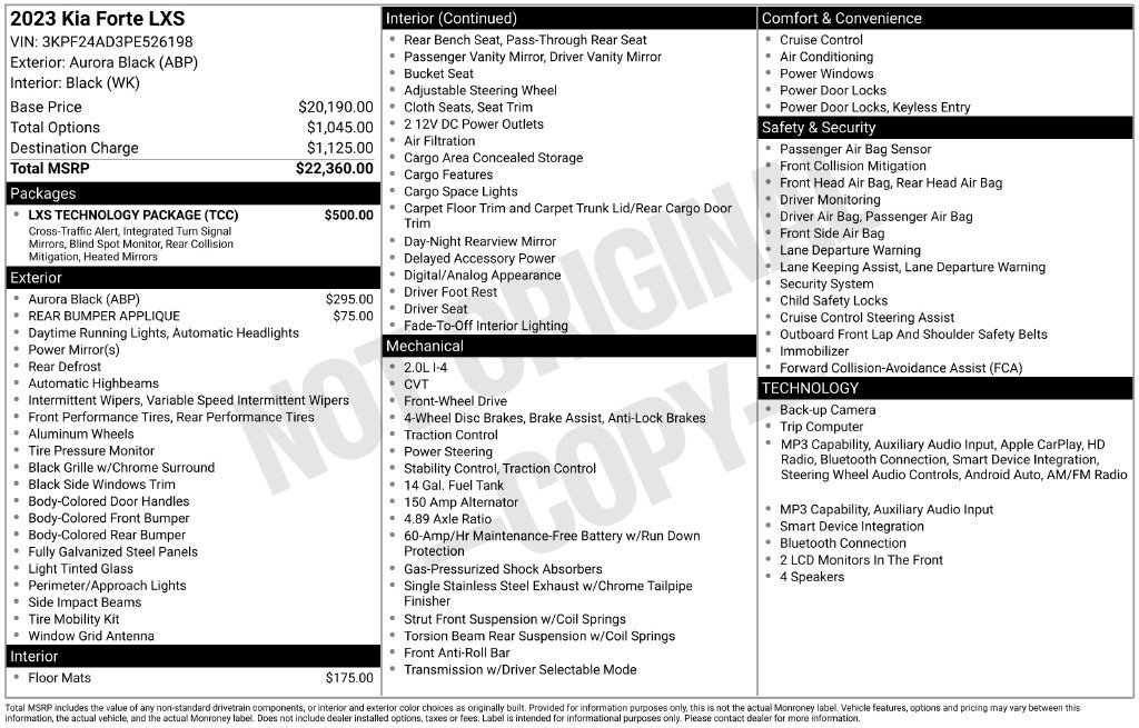 Used 2023 Kia Forte LXS w/ LXS Technology Package FWD image 41