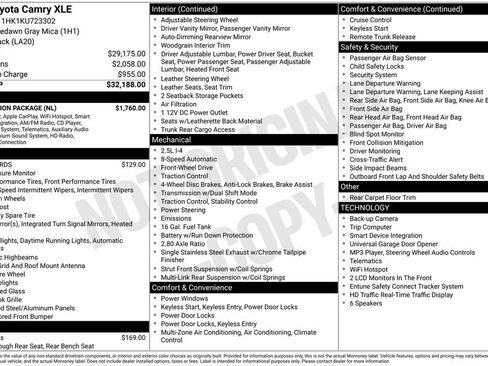 Used 2019 Toyota Camry XLE w/ Navigation Package FWD image 4