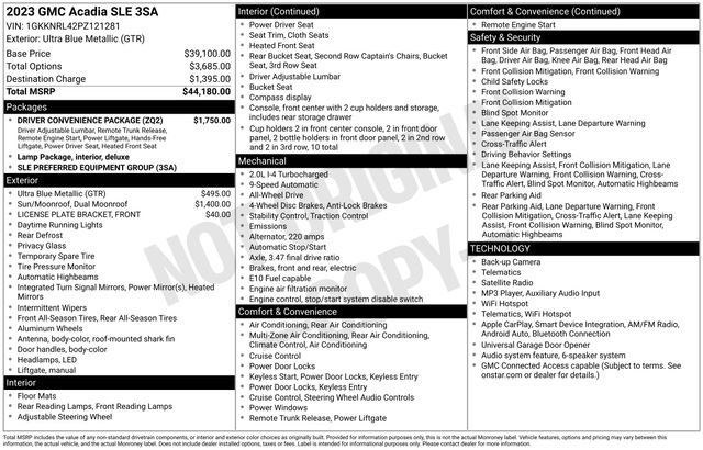 Certified 2023 GMC Acadia SLE AWD/4WD image 33