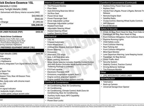 Used 2024 Buick Enclave Essence w/ LPO, Floor Liner Package FWD image 4