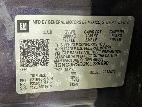 Used 2019 Chevrolet Trax Premier w/ LPO, Cargo Package image 37