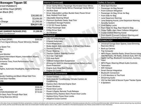 Used 2023 Volkswagen Tiguan SE w/ Panoramic Sunroof Package FWD image 14