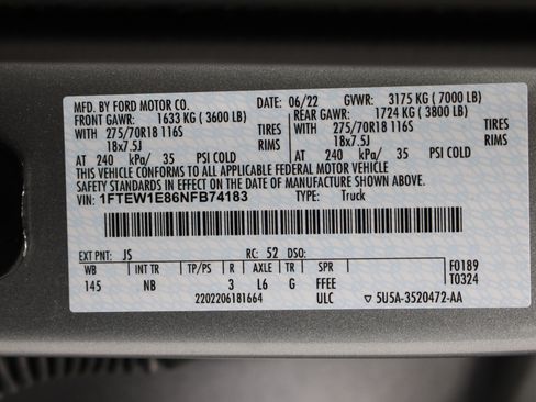 Used 2022 Ford F150 Tremor w/ Equipment Group 402A High AWD/4WD image 40