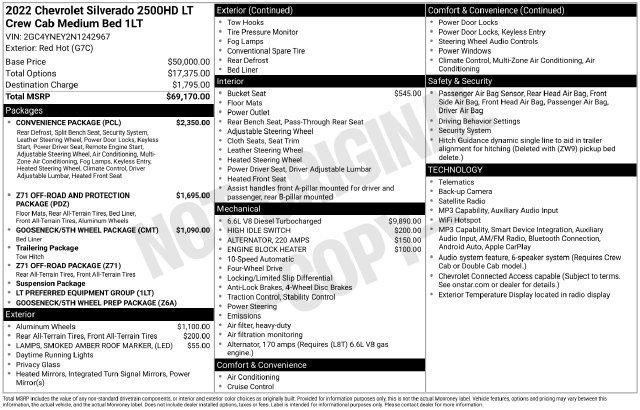Used 2022 Chevrolet Silverado 2500 LT w/ Convenience Package AWD/4WD image 2